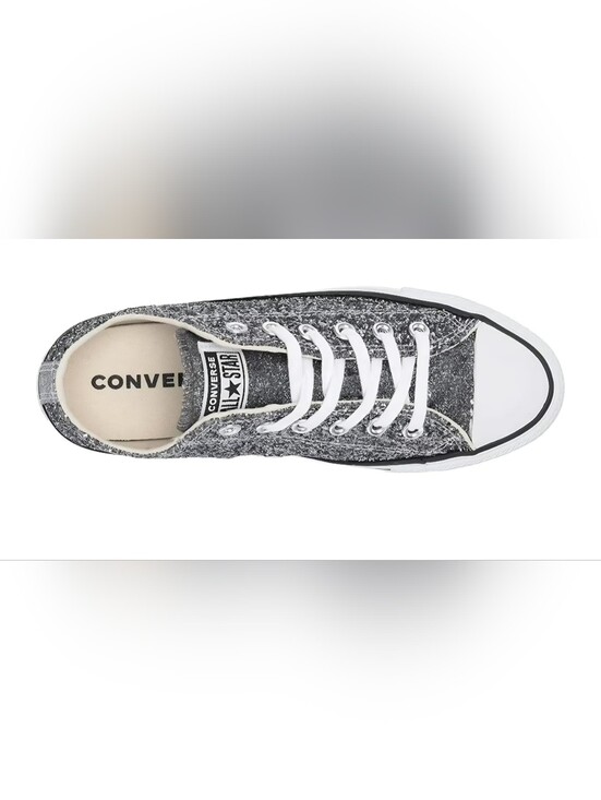 Converse Shoes - Converse Low Top Glitter Sneaker - Silver and White usa size 9
